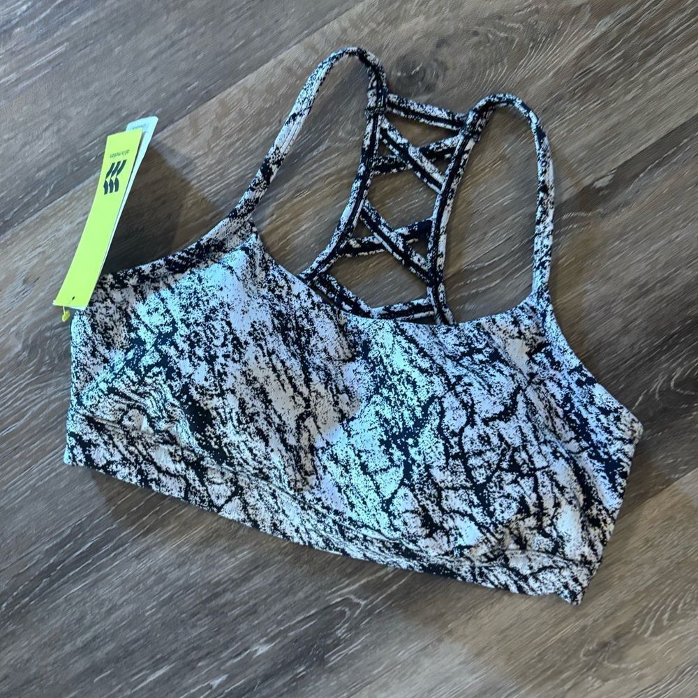 Women's All in Motion Black and White Sports Bra Sz S